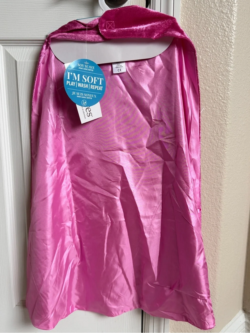 Pink Superhero Cape and Super Hero Mask Costume Halloween Dress Up New